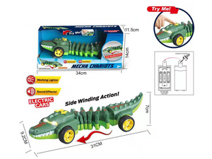 Jouet voiture en forme d'animaux pour enfant, circuit enroulé crocodile, mecha, avec lumière et son, nouvelle collection - Product Image 2