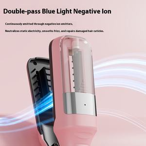 Plancha de pelo de hoja de cerámica multifuncional 2 en 1, recortadora eléctrica para el desarrollo del cabello largo, peluquería, maravilla del hogar - Product Image 3