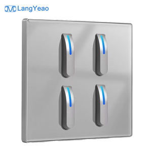 Interruttore a Muro in Vetro Temperato di Alta Qualità LangYeao, Presa 1/2/3/4 Gang, Interruttore Luce a Pulsante 1 Via/2 Vie con Indicatore - Product Image 1
