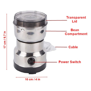 เครื่องบดกาแฟไฟฟ้า 4 ใบมีด สแตนเลส สตีล สำหรับบดเครื่องเทศและกาแฟ ขายดี - Product Image 3