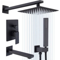 Ensemble de mitigeur de douche encastré HG en laiton noir pour système de douche de salle de bain villa et hôtel