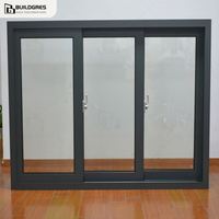 Fenêtres coulissantes en alliage d'aluminium Buildgres, double vitrage, insonorisées, avec moustiquaires en acier inoxydable, pour usage commercial et résidentiel moderne