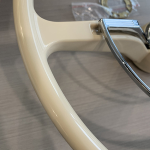 Volante Clásico Vintage Estilo Banjo para <span class=keywords><strong>Volkswagen</strong></span> VW Escarabajo Bug 1966 1969 en Blanco Marfil y Negro - Product Image 4