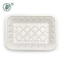 Witte wegwerp plastic fruit- en supermarktvershouders voor vers vlees, steak en fastfood, wegwerp borden