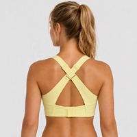 Soutien-gorge de sport personnalisé à bords collés, bonnets fixes, dos croisé réglable, découpes laser, anti-dérapant, pour le yoga, la gym et le fitness