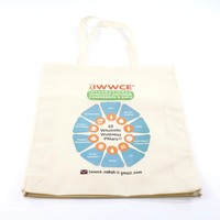 Sac fourre-tout en coton écologique, grande capacité, style tendance, motif de dessin animé, impression sérigraphique, logo personnalisé