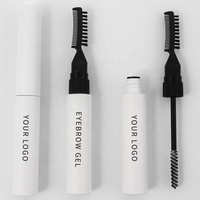 Pensil Gel Alis OEM Tahan Lama Warna Putih Kemasan Tabung Label Pribadi Pewarna Alis Tahan Air Cepat Kering Gel Alis Transparan
