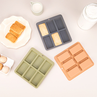 Moule à gâteau en silicone pour financiers Moule à pain anti-adhésif Mini moule à pain en silicone à 6 cavités Moule à pain en silicone