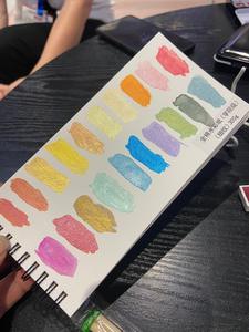 Ensemble de peinture aquarelle pour artiste, 24 couleurs, portable, mélange de néons et de métaux, demi-plateau, palette de peinture aquarelle - Product Image 3