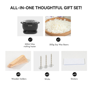 Kit complet de fabrication de bougies au meilleur prix avec chauffe-cire, cire de soja et mèches en coton pour Pâques, Noël, Thanksgiving, cadeau DIY - Product Image 3