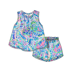 Preorder estate fiori floreali bebè senza maniche Shorts abiti nuovo Design gemelli abbinamenti all'ingrosso bebè Set <span class=keywords><strong>2</strong></span> pezzi - Product Image 6