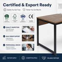 Metal frame houten bureau laptopwerkstation schrijftafel studeertafel thuiskantoor bureau computerbureau
