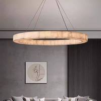 Décoration d'intérieur personnalisée, restaurant, luxe, abat-jour en marbre d'Espagne en albâtre naturel, lampe suspendue à hauteur réglable