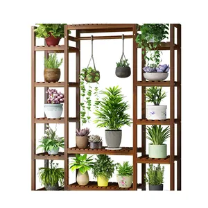 Hot Selling USA Ties Indoor Balcony Wooden Pot Stand Artificial Flower Display Holder Rack Plant Stand