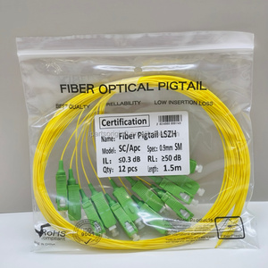 Suministro de fábrica: Pigtail de fibra óptica monomodo SC/APC de 12 núcleos, LSZH, 0.9mm, 1.5M opcional para empalme FTTH CATV ODF - Product Image 4