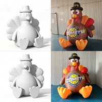 Mascotte gonflable géante personnalisée de dessin animé, 4m, en tissu Oxford imperméable, durable, facile à installer pour la publicité d'événements de Thanksgiving