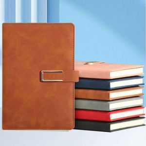 Wholesale High-End A5 Hardcover Notebook Custom <b>Creative</b> Color Leather Thermal Binding Magnet Button Travel Office Business - Product Image 2