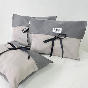 CH Custom Muslin Organic Cotton Dust Bag Ribbon Tie Fashion Contrast Color Envelope Pouch Elegant Dust Cover for <b>Storage</b> - Product Image 3