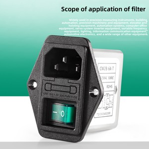 电源滤波器 220V/115-250VAC 抗干扰 CW2B 双保险丝座开关带灯 - Product Image 2