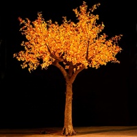 13ft IP65-Zertifizierte LED-Ahornblätter-Harzbaumlampe - Luxuriöse Maßgefertigte Innen-/Außen-Weihnachtsbeleuchtung mit Reinkupferdraht AC