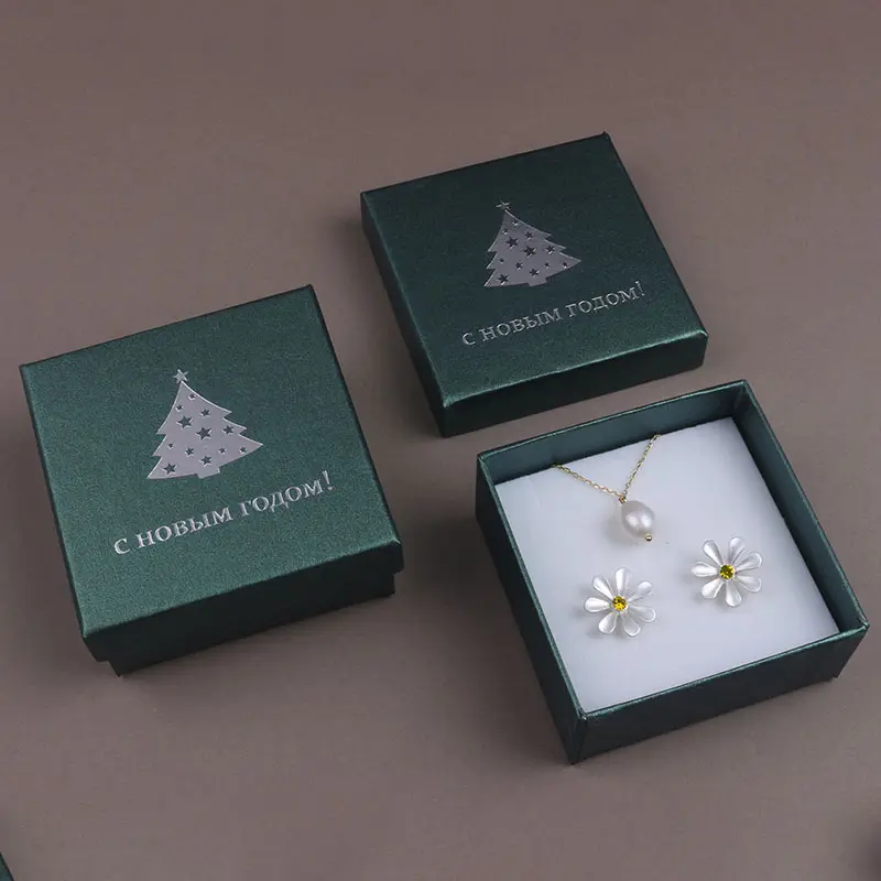 Caixa de armazenamento de joias para árvore de natal, china, fabricação, moda, verde, caixa de presente