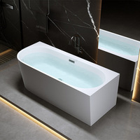 Baignoire autoportante moderne en acrylique blanc pour salle de bain personnalisée