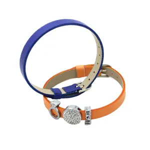 8mm PU Leather Slide Letter Charm Bracelet para DIY Wristband Wrist Strap Fazendo Acessórios