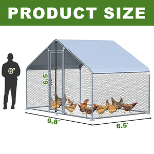 Nuevo Gallinero y Conejera Metálica Grande y Económica de 10x6.5x6.5 Pies, Galvanizada, Impermeable, Fácil Instalación, Diseño Duradero - Product Image 3