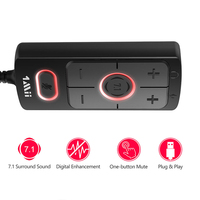 Adaptateur de carte son virtuelle USB externe 1Mii S03 avec amplificateur et son surround 7.1 pour Windows, Mac OS, PS4