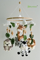 Produits pour bébé Vente en gros Boho Coran Feutre Safari Animaux de la forêt Jouets suspendus Mobiles pour berceau de chambre d'enfant Mobiles pour bébé faits à la main