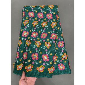 Tissu en Dentelle Voile <span class=keywords><strong>Suisse</strong></span> Bicolore en Coton Sec Autrichien de Qualité Supérieure avec Pierres, Tissu en Dentelle Nigériane pour la Couture - Product Image 1