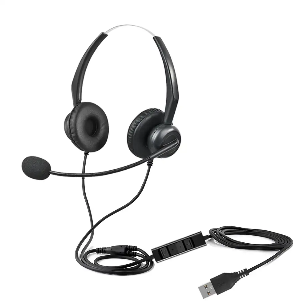 Beien T52 USB Wired Business Telephone Headsets Call Center Computer Headphone Noise Cancelling With Mic for Office PC/Laptop