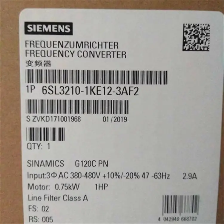 Siemens 6SL3210-1KE12-3AF2 G120C Frequency Converter