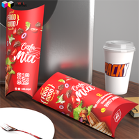 Boîte d'emballage biodégradable en papier kraft 100 % alimentaire, forme oreiller, pour wraps shawarma, avec fonction déchirable, pour emballage de tarte