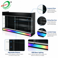Comptoir de caisse multifonctionnel en verre de 6 pieds avec LED RVB arc-en-ciel et bureau de réception en MDF pour téléphone et présentation en magasin de détail