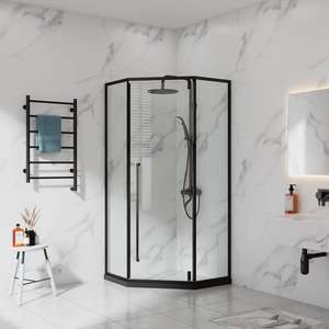 Porte de douche coulissante en verre Black Diamond, écran de douche pour salle de bain - Product Image 2