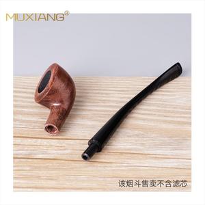 Muxiang Wooden Tobacco Pipe Straight Type Long Handle For Reading Personal Gift - Product Image 5