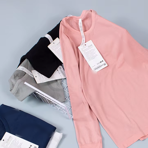 2.0 Mới Lulu Công Nghệ Dài Tay Áo T-Shirts Thoáng Khí Đàn Hồi Cao Đan Yoga Chạy Top Phụ Nữ Với Ngón Tay Cái Lỗ - Product Image 3