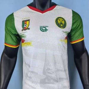 Maglia da Calcio della Nazionale del Camerun 25/26 Versione Giocatore/Tifoso Coppa d'Africa Cross Manica Corta Scollo a V 100% Poliestere - Product Image 2