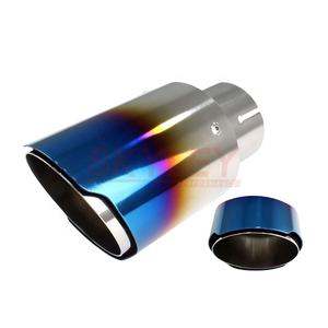 Marmitta per auto universale in acciaio inossidabile con punta di scarico blu bruciata per Bmw Benz Audi <span class=keywords><strong>Vw</strong></span> Golf Car marmitta di scarico <span class=keywords><strong>Logo</strong></span> personalizzato - Product Image 1