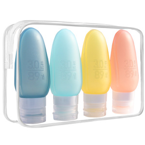 Bouteilles de voyage en silicone, gel souple, bouteilles de voyage pour l'extérieur, rangement portable, shampoing, gel douche, 89 ml - Product Image 1
