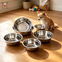 Bol pour animaux de compagnie en acier inoxydable, durable, pour chien et chat, bol à nourriture et à eau, anti-rouille, bol d'alimentation en métal pour chiot et chaton, logo personnalisé OEM