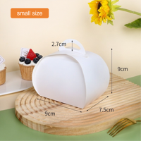 Boîte à gâteau personnalisée avec poignée, emballage alimentaire pour desserts, vente en gros et personnalisable pour gâteaux et pâtisseries à la coupe individuelle