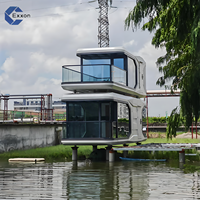 Maisons préfabriquées modernes et durables, maison capsule spatiale, maison conteneur démontable avec cuisine, chambre à coucher, faible coût pour petite station balnéaire