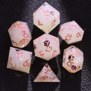 Nuevo Set de Dados Poliédricos D20 D6 con Diseño de Gatos y Arena Fluida para Juegos de Rol D&D Baldur's Gate, Regalo para Juegos de Mesa RPG - Product Image 5