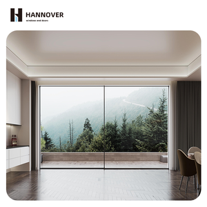 HANNOVER Système de porte coulissante étanche minimaliste de luxe Cloison en verre design aluminium économe en énergie pour le salon - Product Image 1
