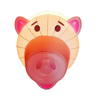Porc volant gonflable géant rose et violet attrayant avec ventilateur intégré, impression par sublimation gratuite, durable, résistant au soleil, pour la publicité