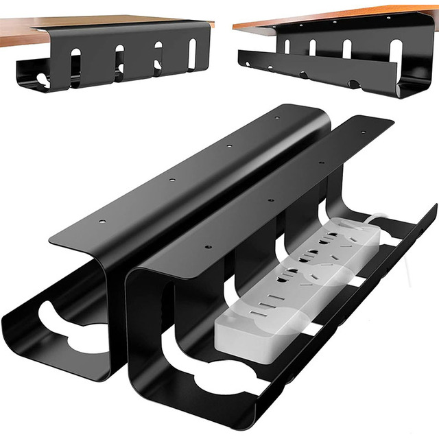 Under Desk Cable Management Tray, 14'' Wire Management Under Desk Cable Management