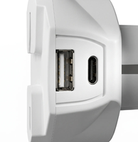Adaptador de la UE para Reino Unido, Enchufe Universal de 3 Pines, Corriente Nominal 10A, Voltaje Nominal 250V, Puerto USB C 5V 2.4A Máx., Cargador de Viaje AC/DC para Laptop/PC