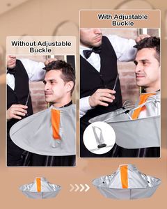 Cape de coiffure pliable DIY, imperméable en polyester gris argenté 60 cm, confortable et portable pour la coupe et le coiffage - Product Image 4